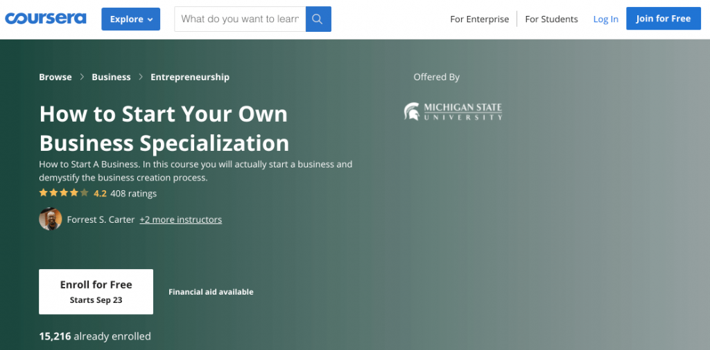 how to start your own business online course