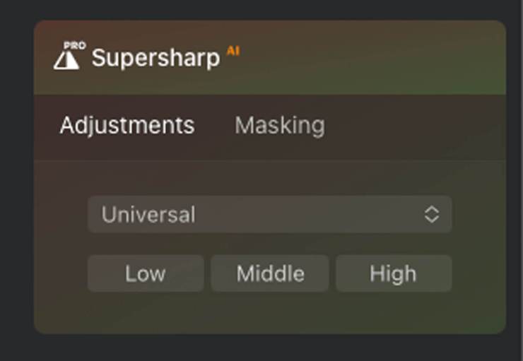 SupersharpAI adjustment box