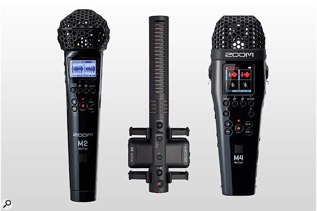 Zoom MicTrak M2 M3 M4 stereo mid-side 32-bit floating point field recorder X/Y shotgun camera microphone