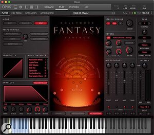 Hollywood Fantasy Orchestra's GUI. EastWest Hollywood Fantasy Orchestra Opus engine player GUI