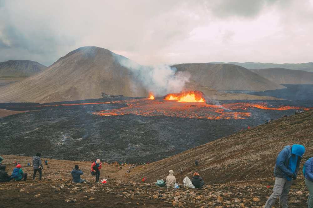 Hiking To An Active Volcano Eruption In Iceland (Near Reykjavik)