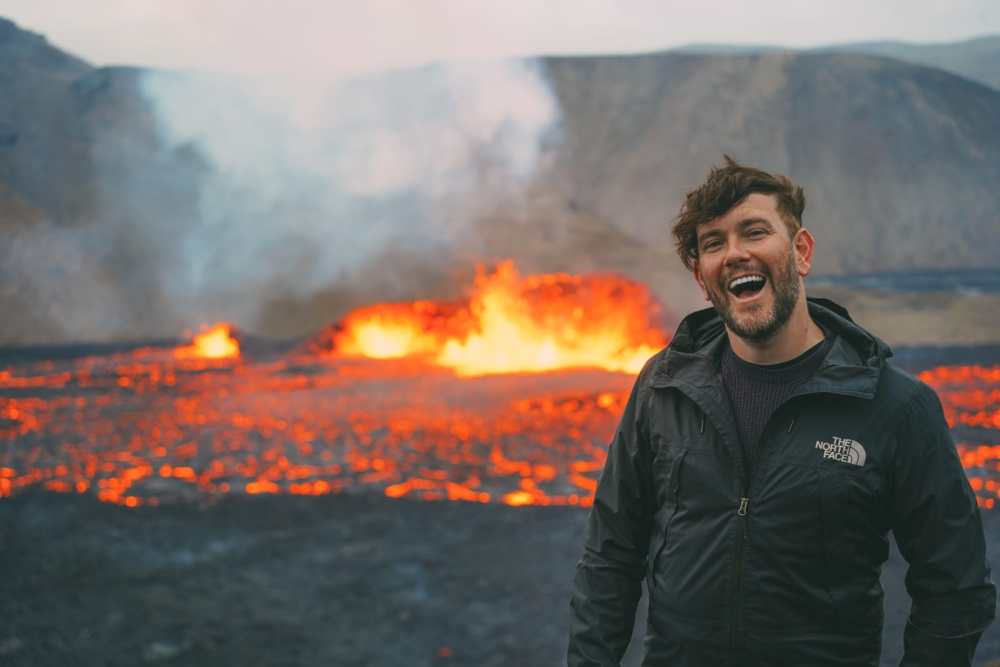 Hiking To An Active Volcano Eruption In Iceland (Near Reykjavik)