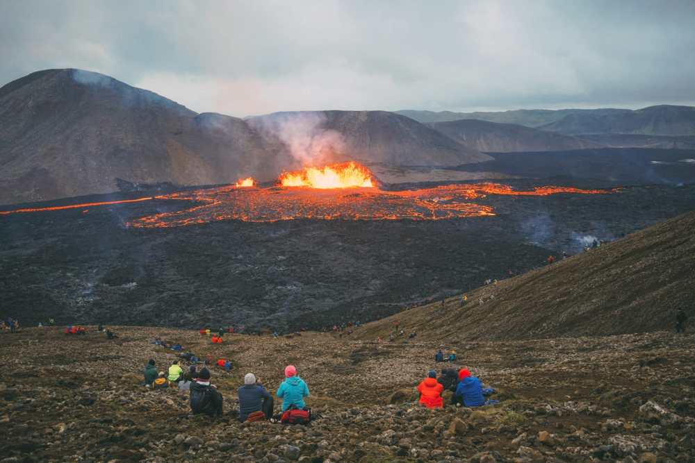 Hiking To An Active Volcano Eruption In Iceland (Near Reykjavik)