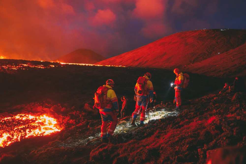Hiking To An Active Volcano Eruption In Iceland (Near Reykjavik)