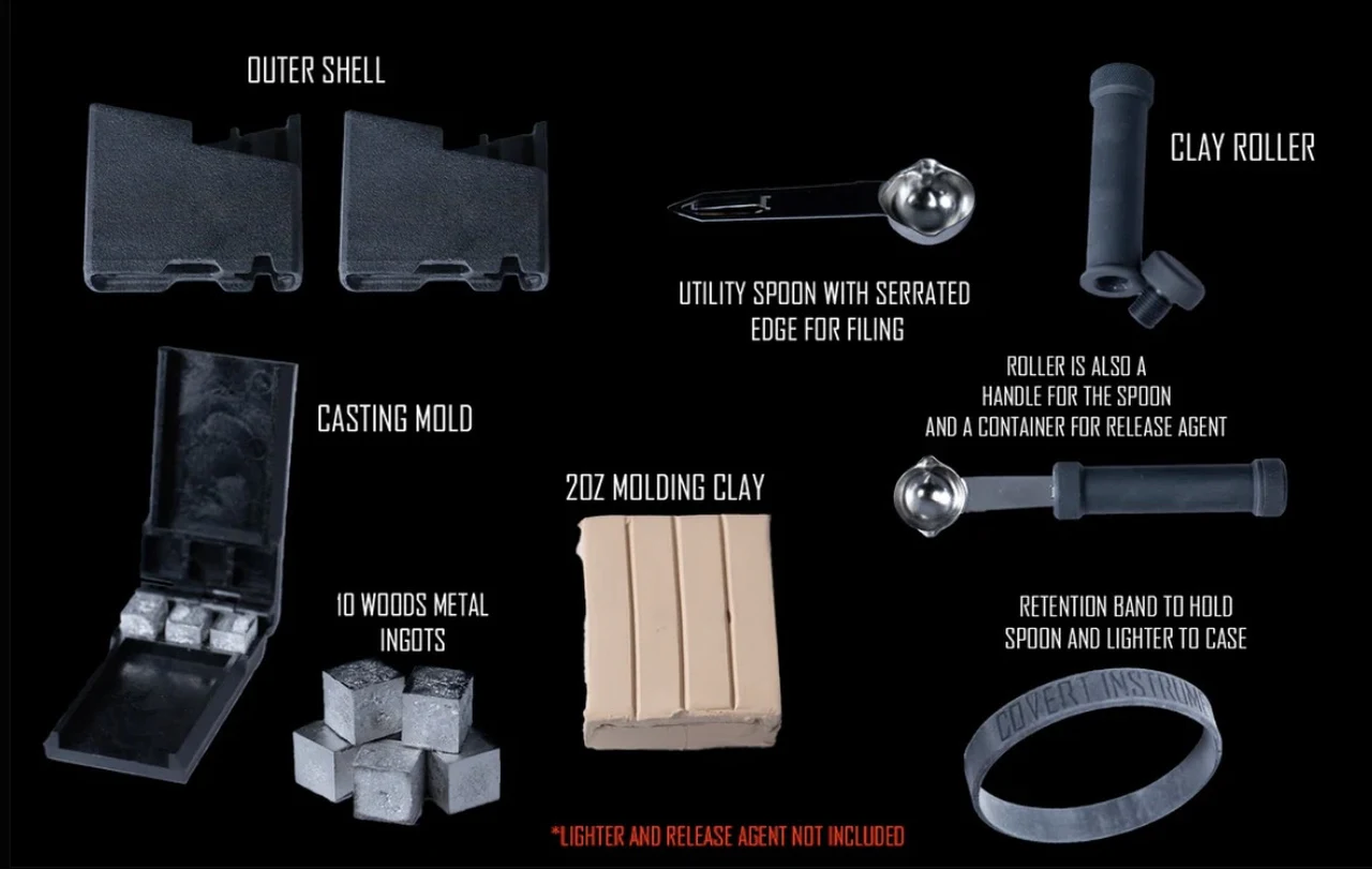 Replicant Key Casting Kit Components